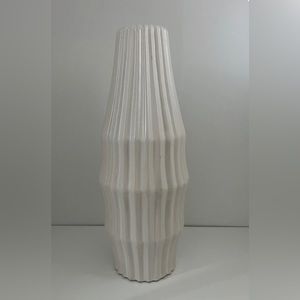 Ivory Ceramic Vase 6” Diameter x 16” High